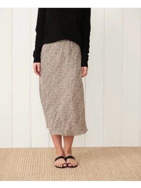Jenni Kayne Beige Leopard Midi Skirt